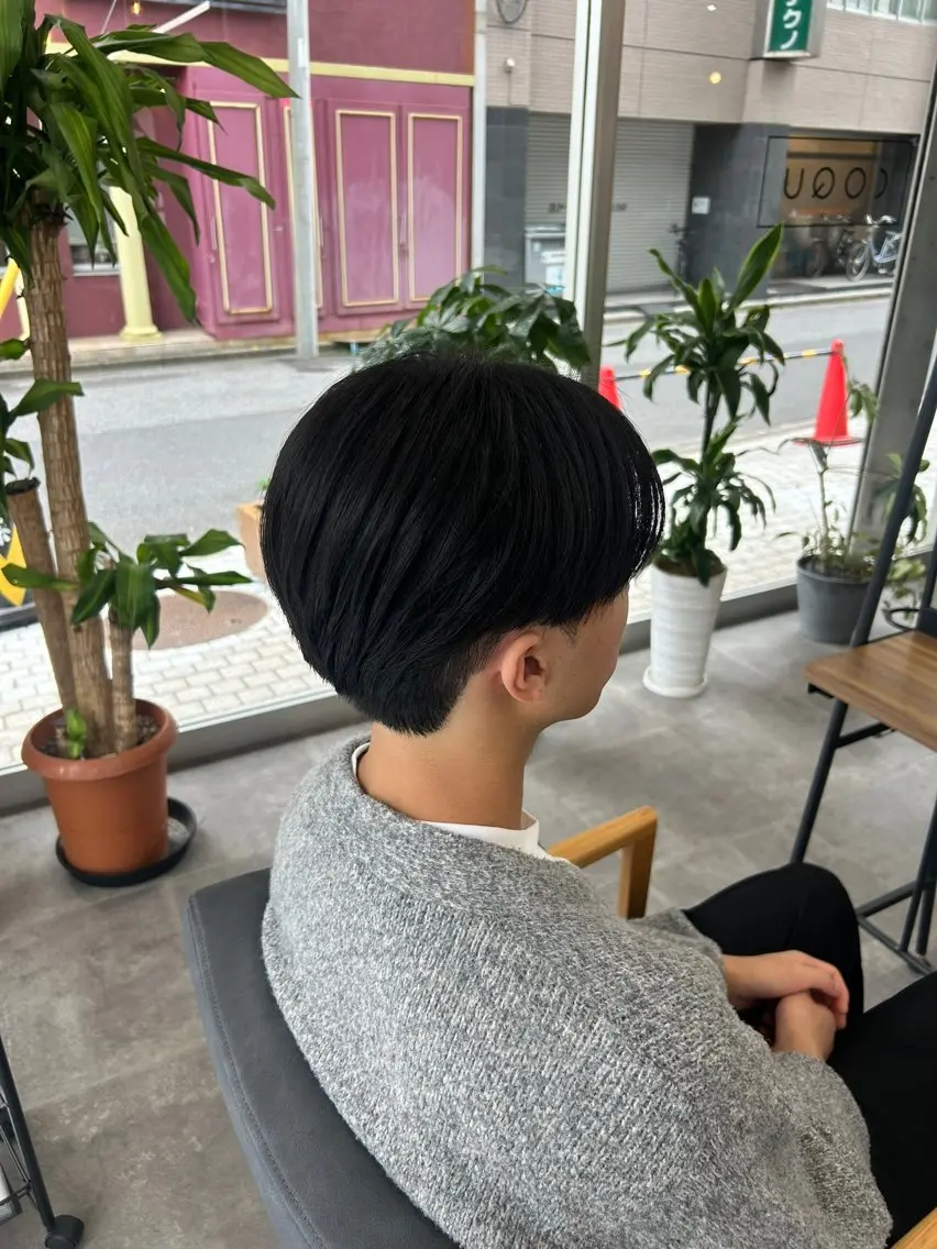 ショート カラー メンズ センターパート カット ヘアカラー トリートメント momo🎀毛流れ パーマ/🚹限定のヘアスタイル