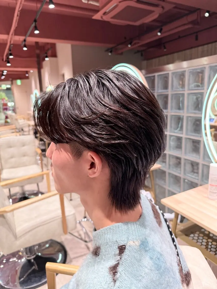 ミディアム ミディアムパーマ カット パーマ アキト🌙 メンズ特化🔥のヘアスタイル