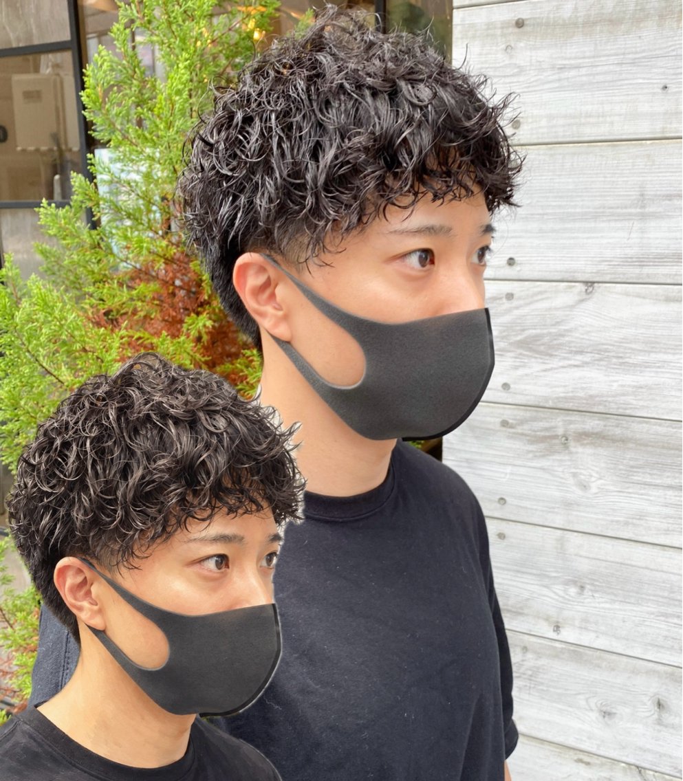 ショート パーマ メンズ カット パーマ 菊池大一 溝の口パーマのヘアスタイル