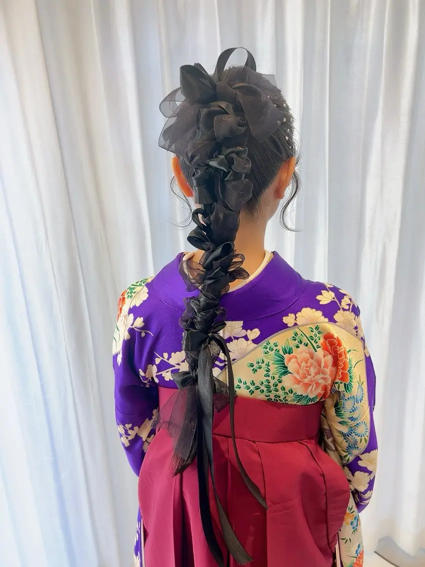 ヘアアレンジ 着物ヘア 卒業式のヘアスタイル 髪飾り ヘアセット 池田 みのりのヘアスタイル