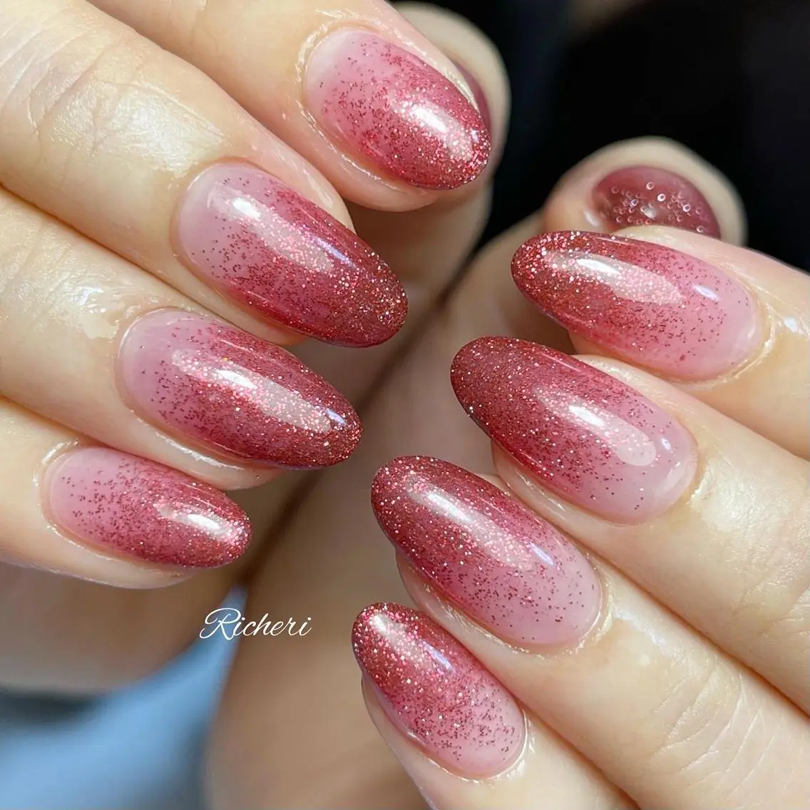 ミディアム ネイル フラッシュネイル ラメ(グリッター) richeri beautyのその他イメージ