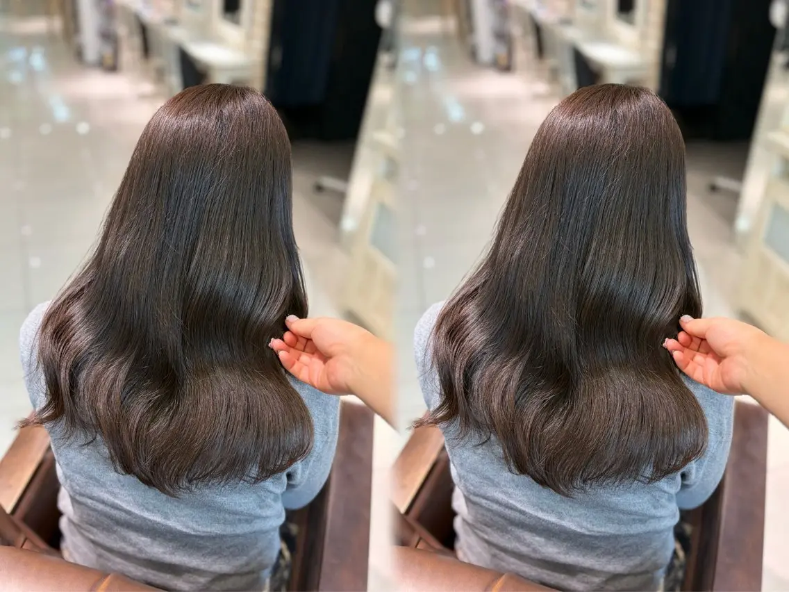ロング カット ヘアカラー トリートメント 巻ける🫧縮毛矯正 💞はな🎀のヘアスタイル
