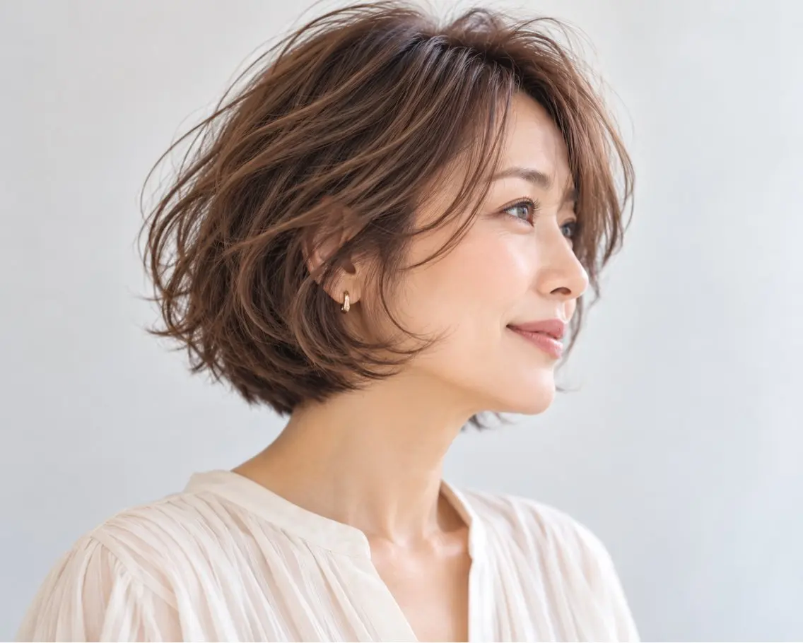 【韓国コテ巻き風ボブパーマモデル】⚠️ご予約後営業後の時間に調整して頂ける方限定⚠️日本一のコテ巻き風パーマ🇰🇷の写真