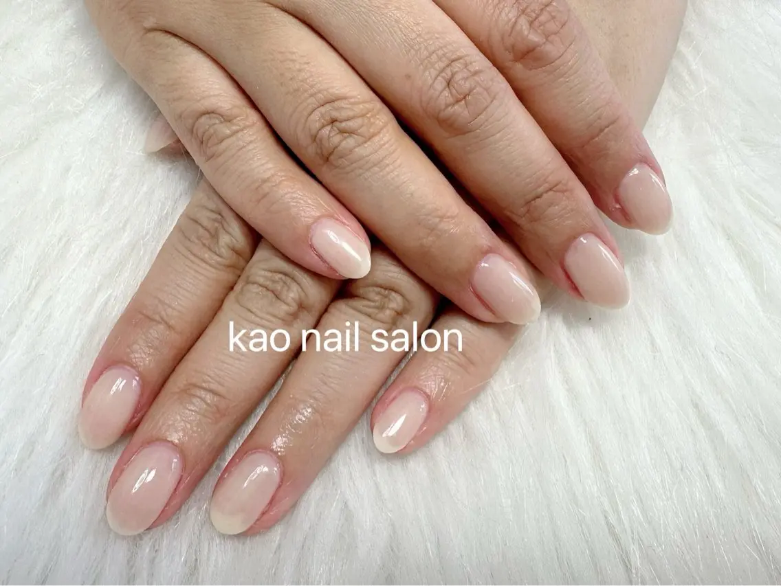 ネイル チークネイル 長さ出し フレンチネイル ジェルネイル ガラスフレンチ kao nail マグネット/長さだしのネイルデザイン