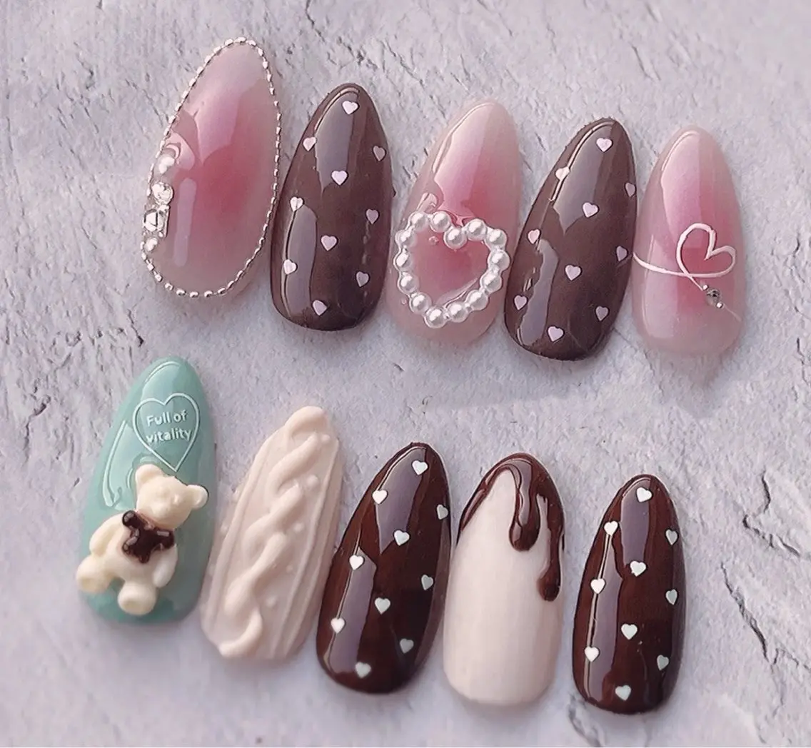 ネイル アートネイル チークネイル 長さ出し フレンチネイル ジェルネイル YK Beauty Salonのマツエク・マツパデザイン