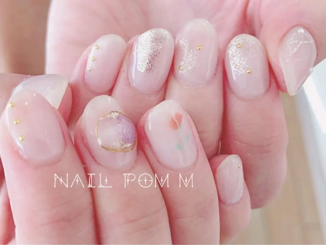 ネイル 持ち込み オフィスネイル シンプルネイル naiL pom.Mのネイルデザイン