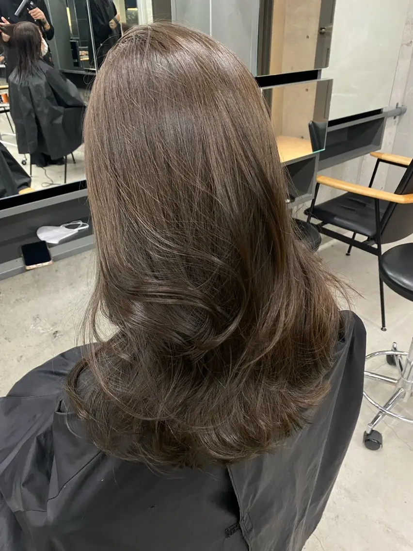 セミロング カラー カット ヘアカラー トリートメント レイヤー/柔色 カラー/SAkiのヘアスタイル