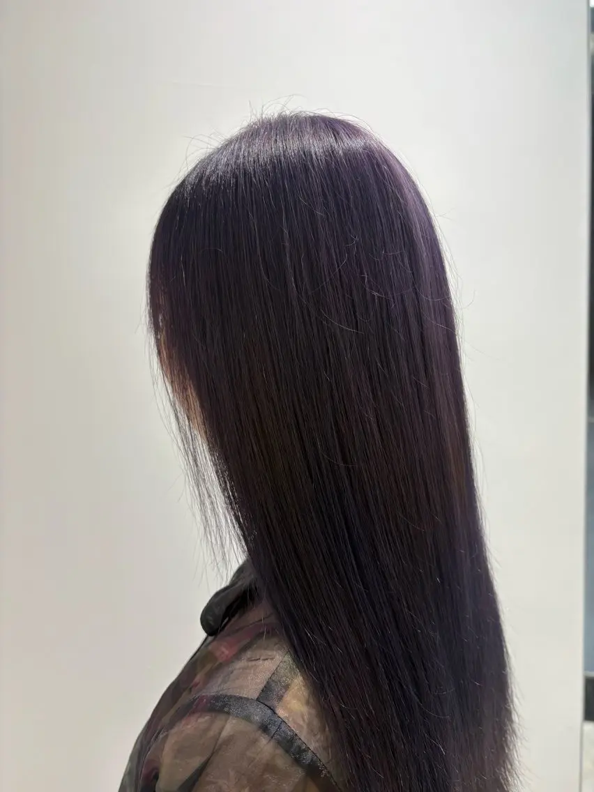 ロング カラー ブリーチ ラベンダーカラー 藤沢|韓国|ワンホン 艶カラー龍生のヘアスタイル