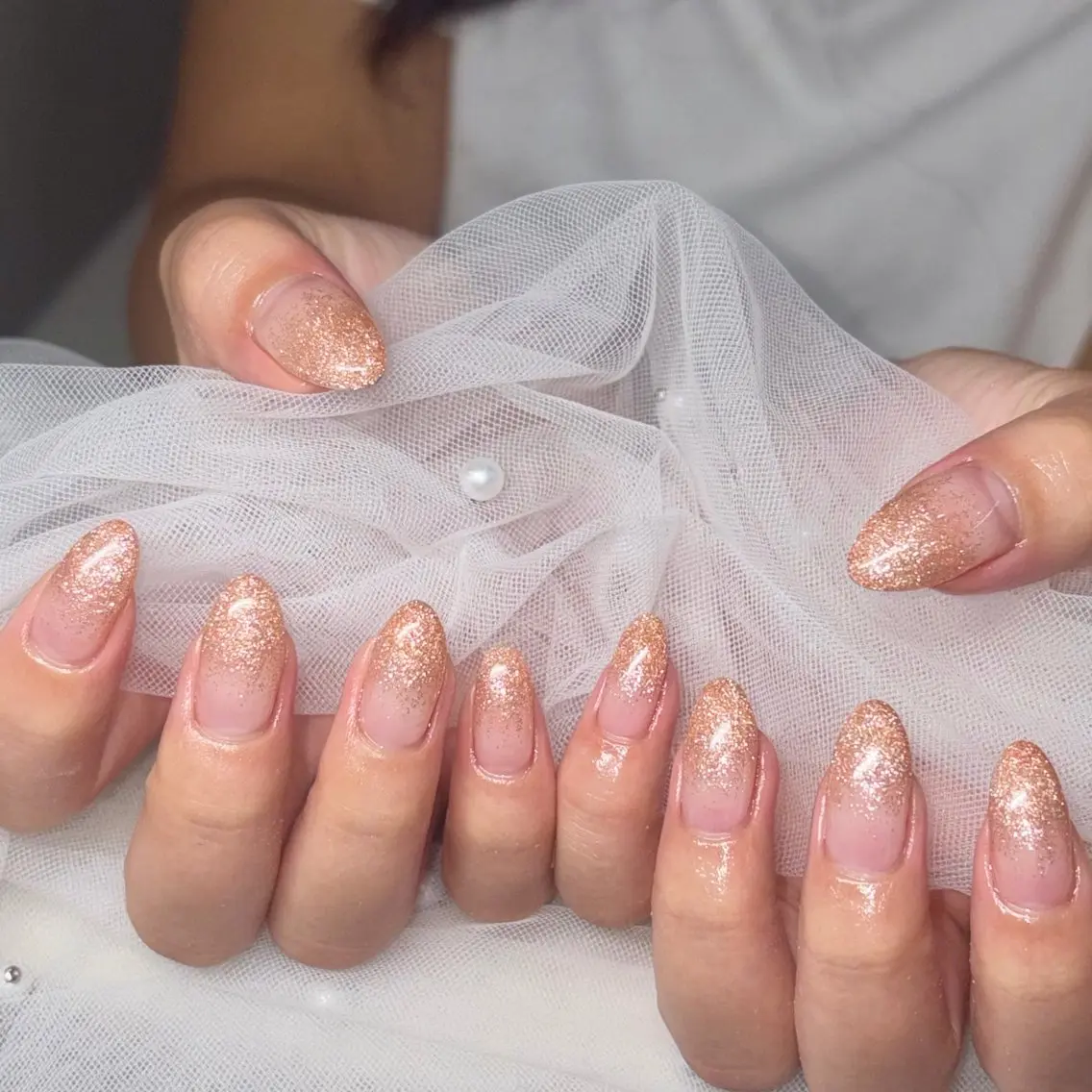 ネイル ラメ(グリッター) ラメグラデーション ハンドネイル y's beauty京橋店のネイルデザイン