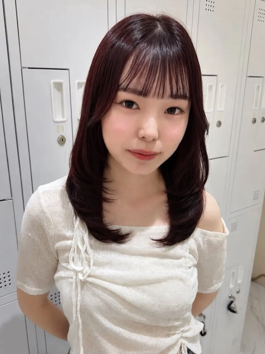 ミディアム カラー カット ヘアカラー トリートメント mako 韓国ヘア 🇰🇷まつパのヘアスタイル