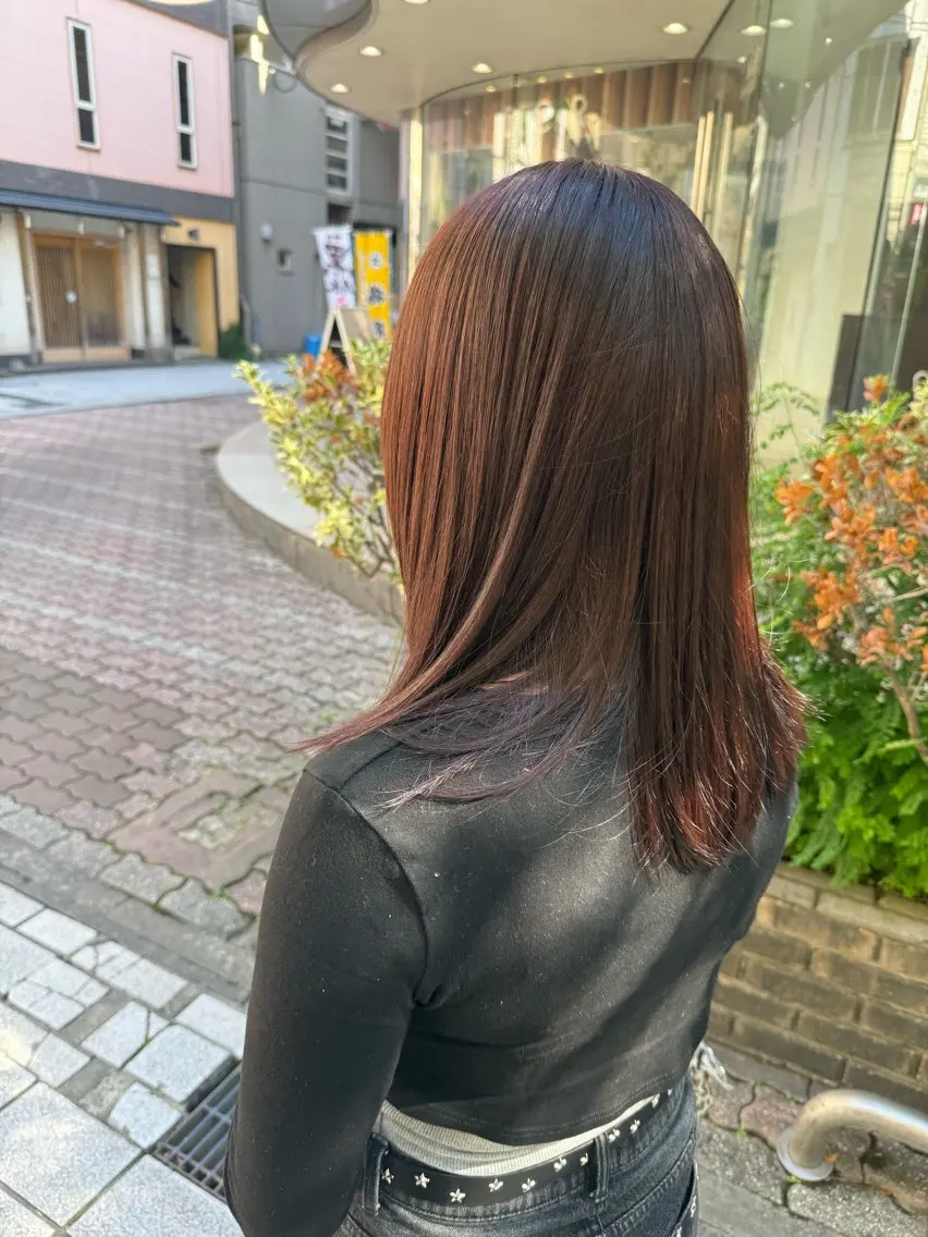 ミディアム ピンクブラウン ヘアカラー DECOR おりん丸。のヘアスタイル