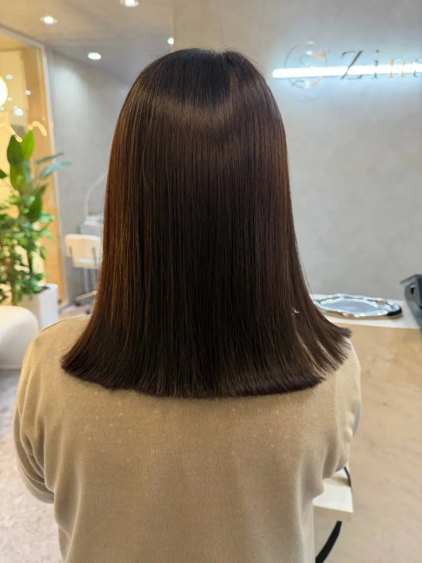 ミディアム カット 縮毛矯正 トリートメント 🎀髪質改善/艶髪/ 艶カラー🎀浅田涼風のヘアスタイル