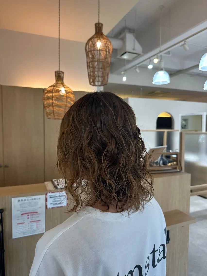 ミディアム ミディアムパーマ カット パーマ カットモデル募集中 🌟/田中 桜風のヘアスタイル