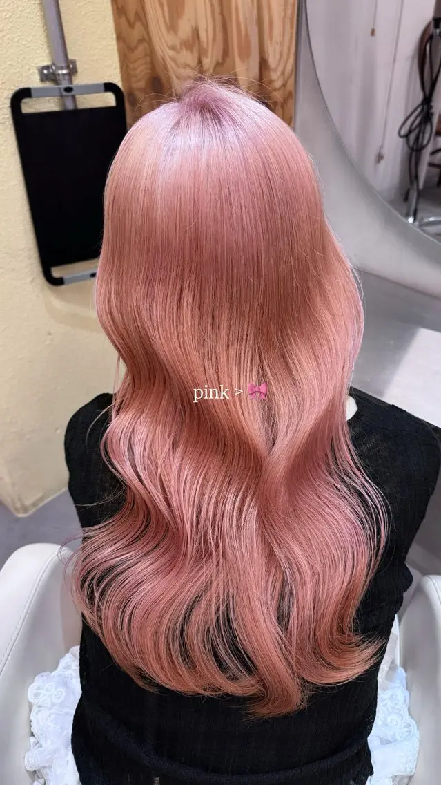 ロング カラー ベージュカラー ブリーチ ピンクカラー ピンクベージュ 縮毛矯正/ショート なーな🎀🤍のヘアスタイル