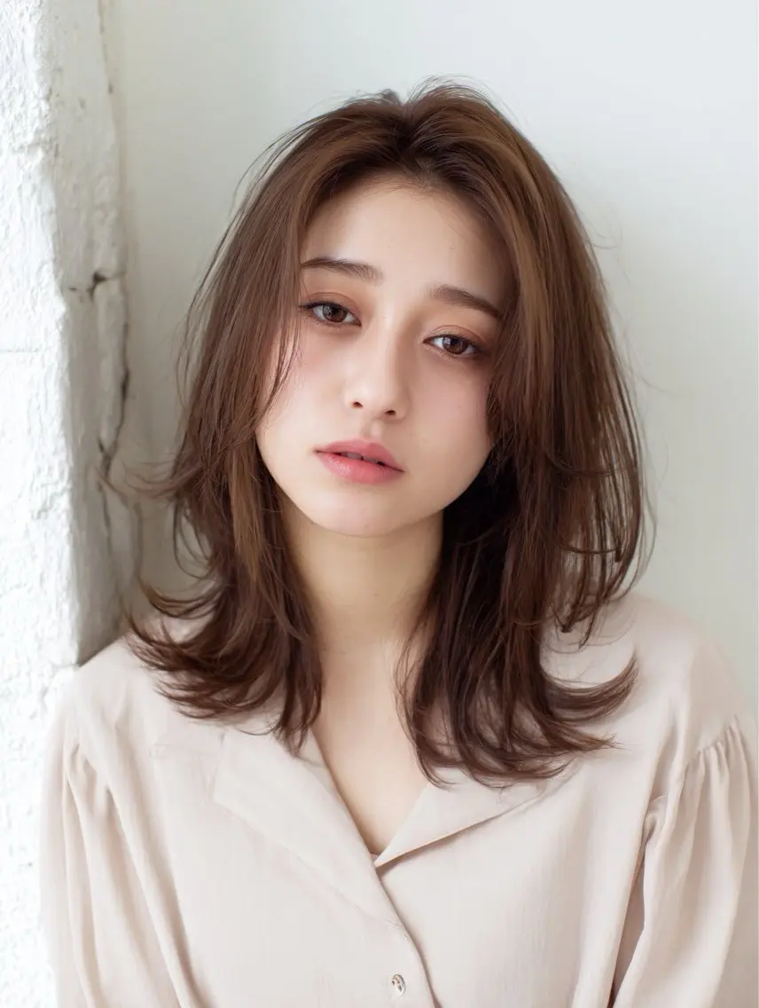 ミディアム レイヤーカット カット ヘアカラー トリートメント Link mili ゆうすけのヘアスタイル