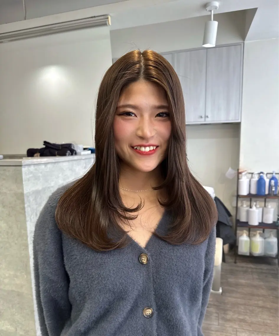 ミディアム カラー Rena/韓国 /ワンホンヘアのヘアスタイル