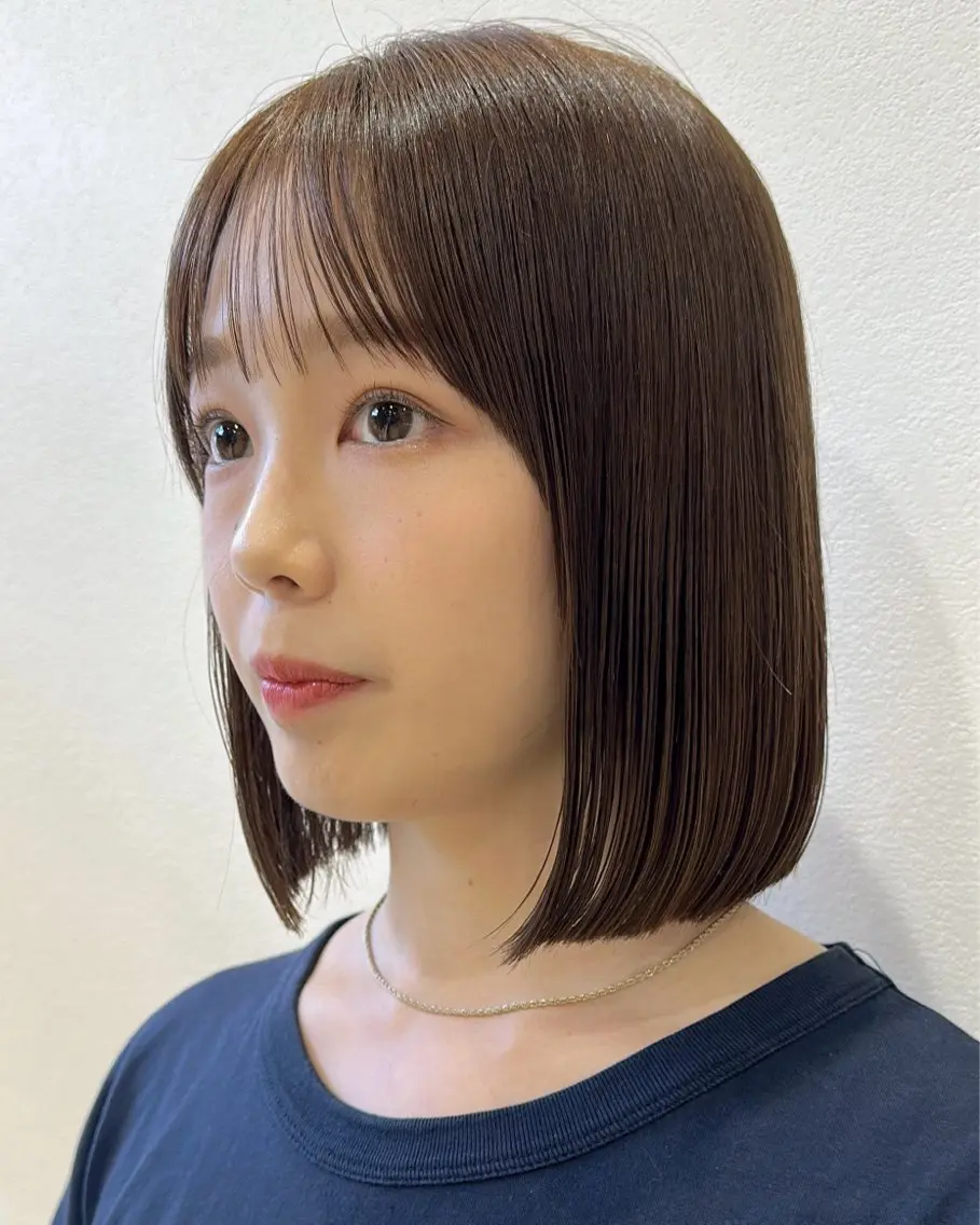ミディアム カラー かえ🩶韓国ボブ🎀 透明感カラー🥣のヘアスタイル