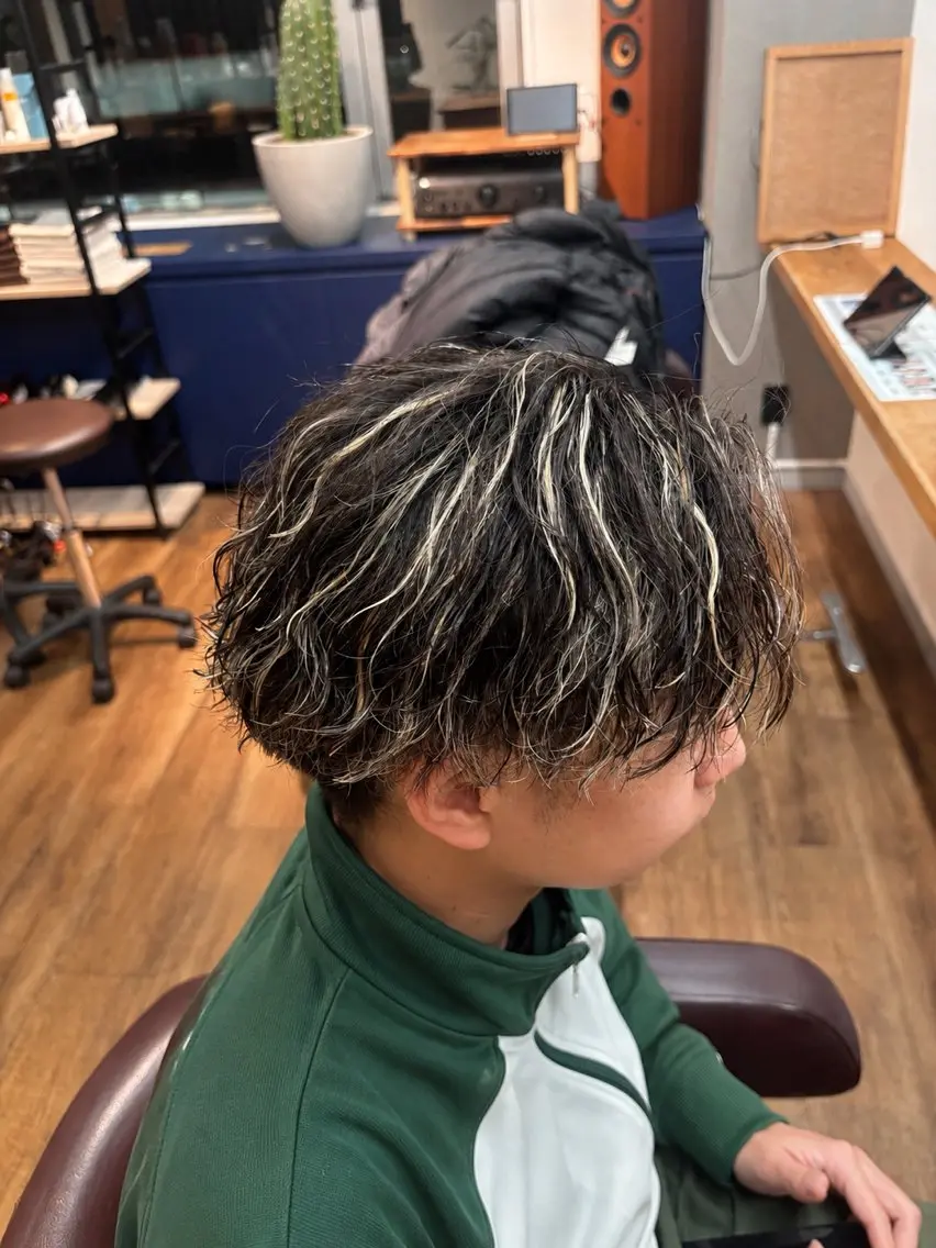 【メンズ限定】カット+ハイライト+特殊パーマ(波巻き、ツイスパ)の写真