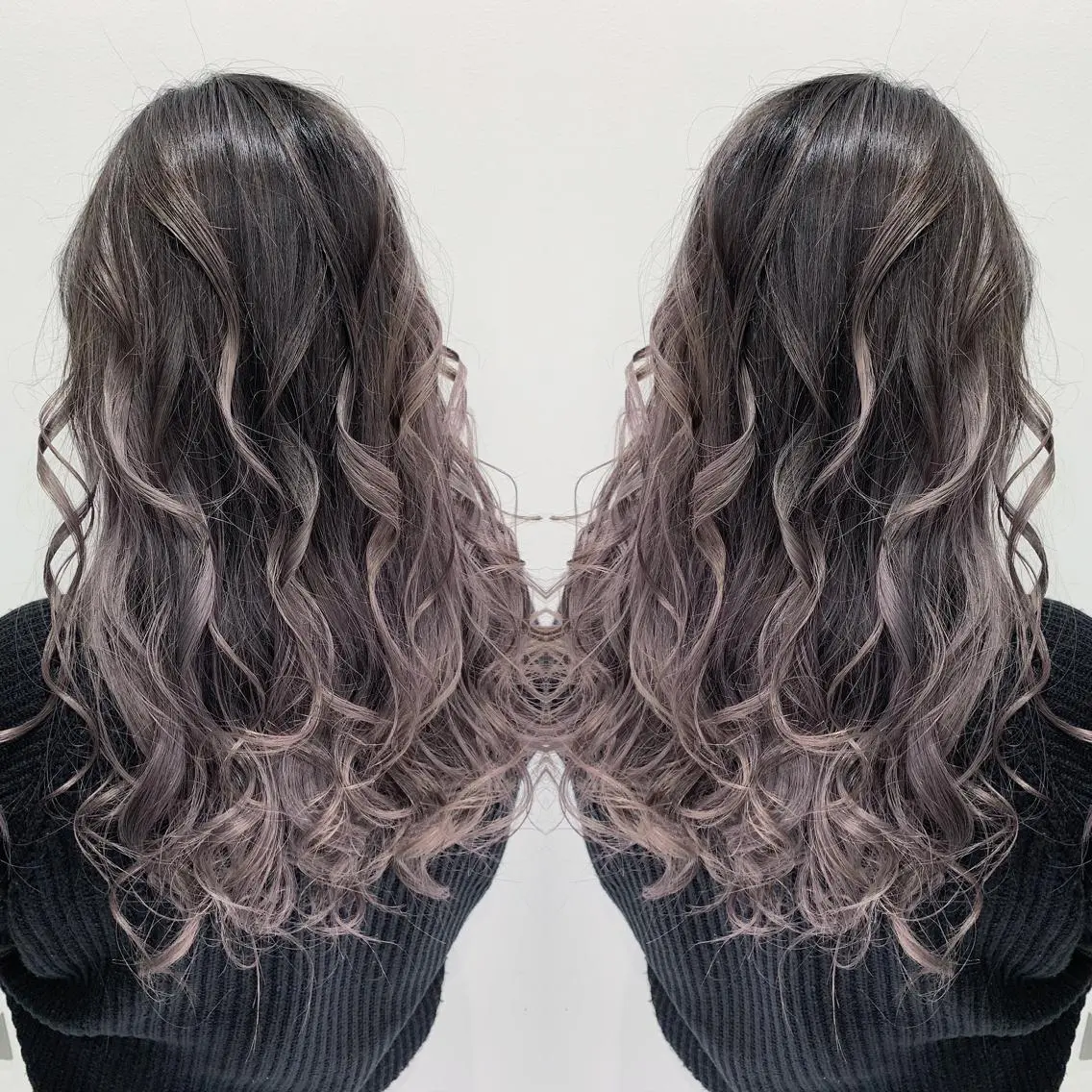 ロング カラー バレイヤージュ レイヤーカット カット ヘアカラー ブリーチ/バレイヤ ージュ川端裕司のヘアスタイル