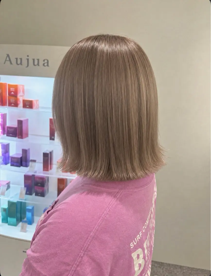 ミディアム カラー パーマ ヘアアレンジ メンズ カット ヘアカラー トリートメント 透明感カラー/ 新潟万代/池野里衣のヘアスタイル