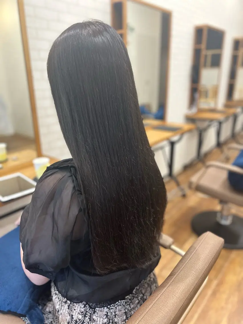 ロング カット ヘアカラー トリートメント 園田 彩音のヘアスタイル