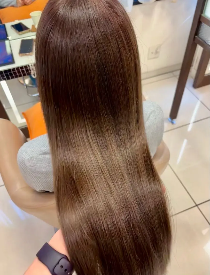 カラー ヘアカラー トリートメント 暖色カラー❤️横浜 エクステらん🦖のヘアスタイル
