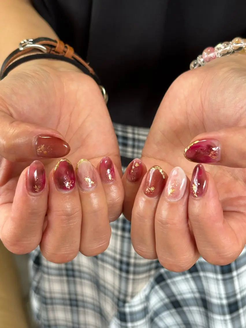 ネイル ジェルネイル キラキラネイル マグネットネイル ニュアンスネイル オフィスネイル ハンドネイル tamu nail 金町のネイルデザイン