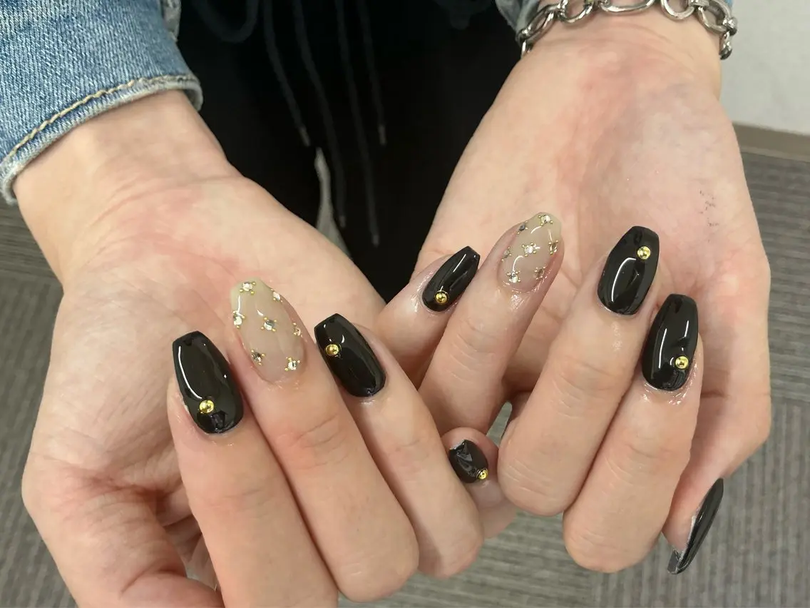 ネイル オーロラネイル 長さ出し フレンチネイル ジェルネイル ガラスフレンチ ハンドネイル Rela・S NAILのネイルデザイン
