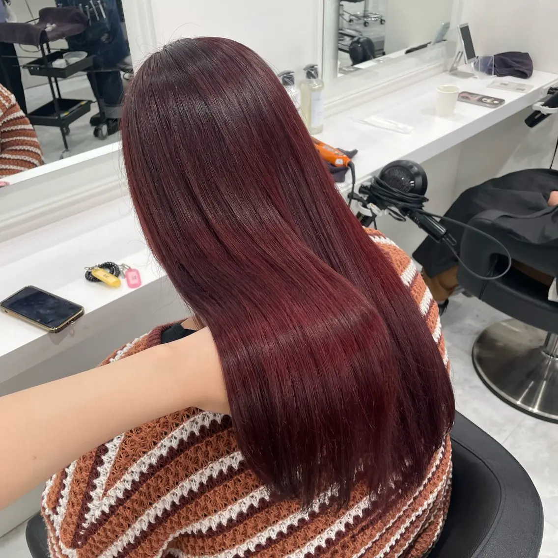 ロング カラー ヘアカラー トリートメント ヘッドスパ 🪞韓国🤍大人っぽ 艶髪🤍FRUITSのヘアスタイル