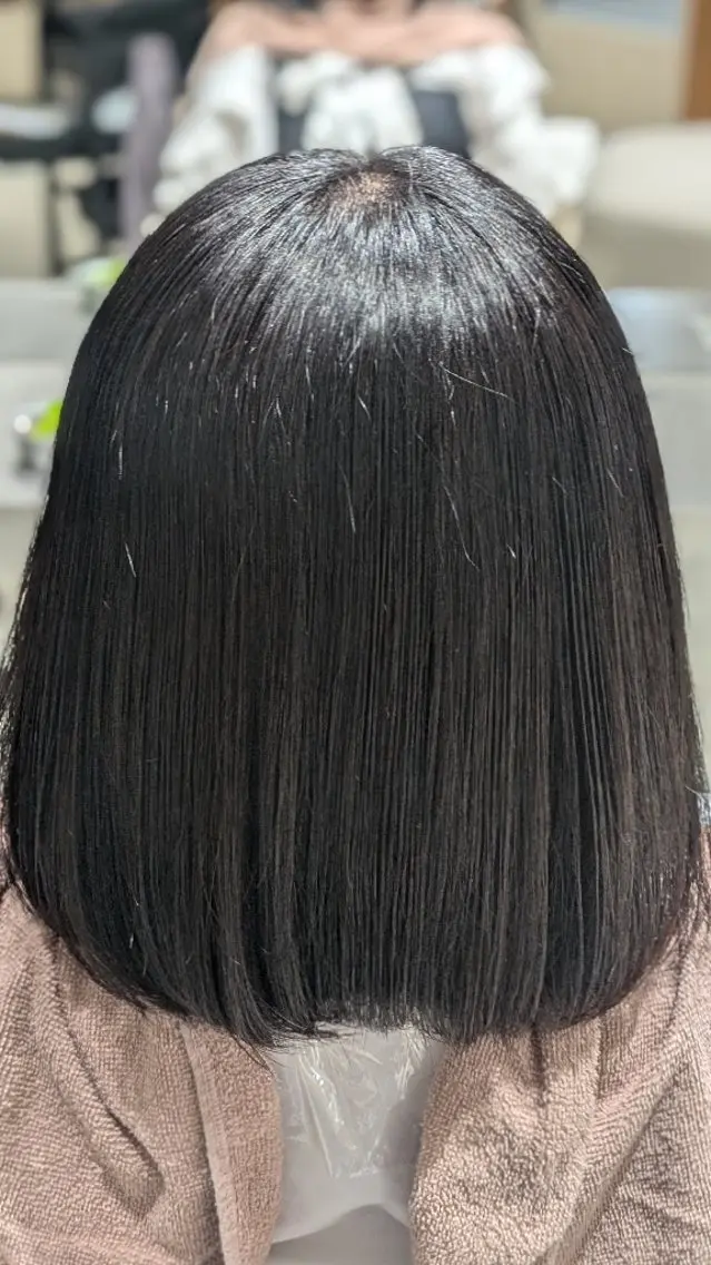 カラー ラベンダーカラー ラベンダーグレー カット💕 萌萌のヘアスタイル