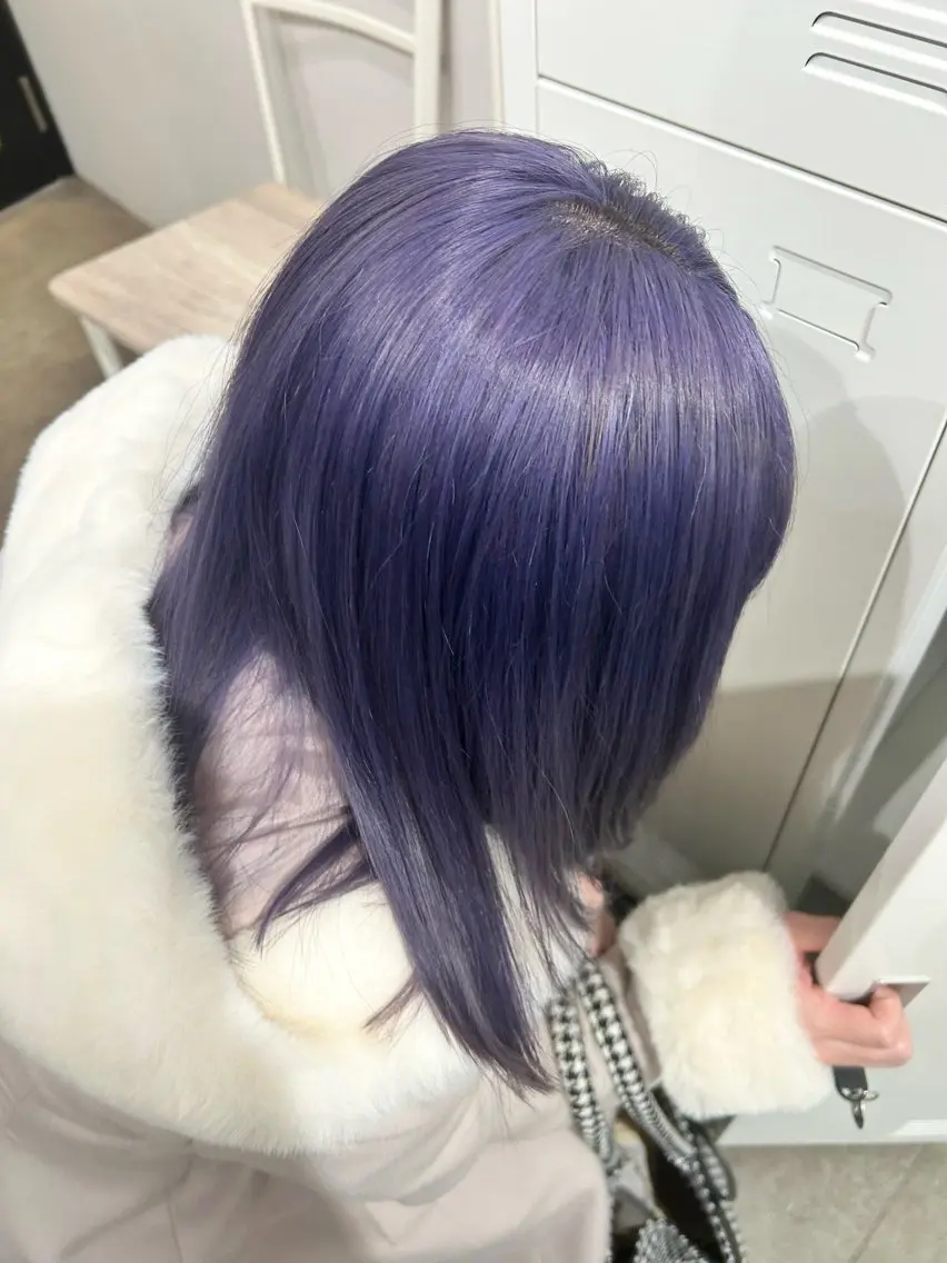 ミディアム カラー ブリーチ パープルカラー ヘアカラー トリートメント 透明感/ダブルカラー /🌸ERI🌸のヘアスタイル