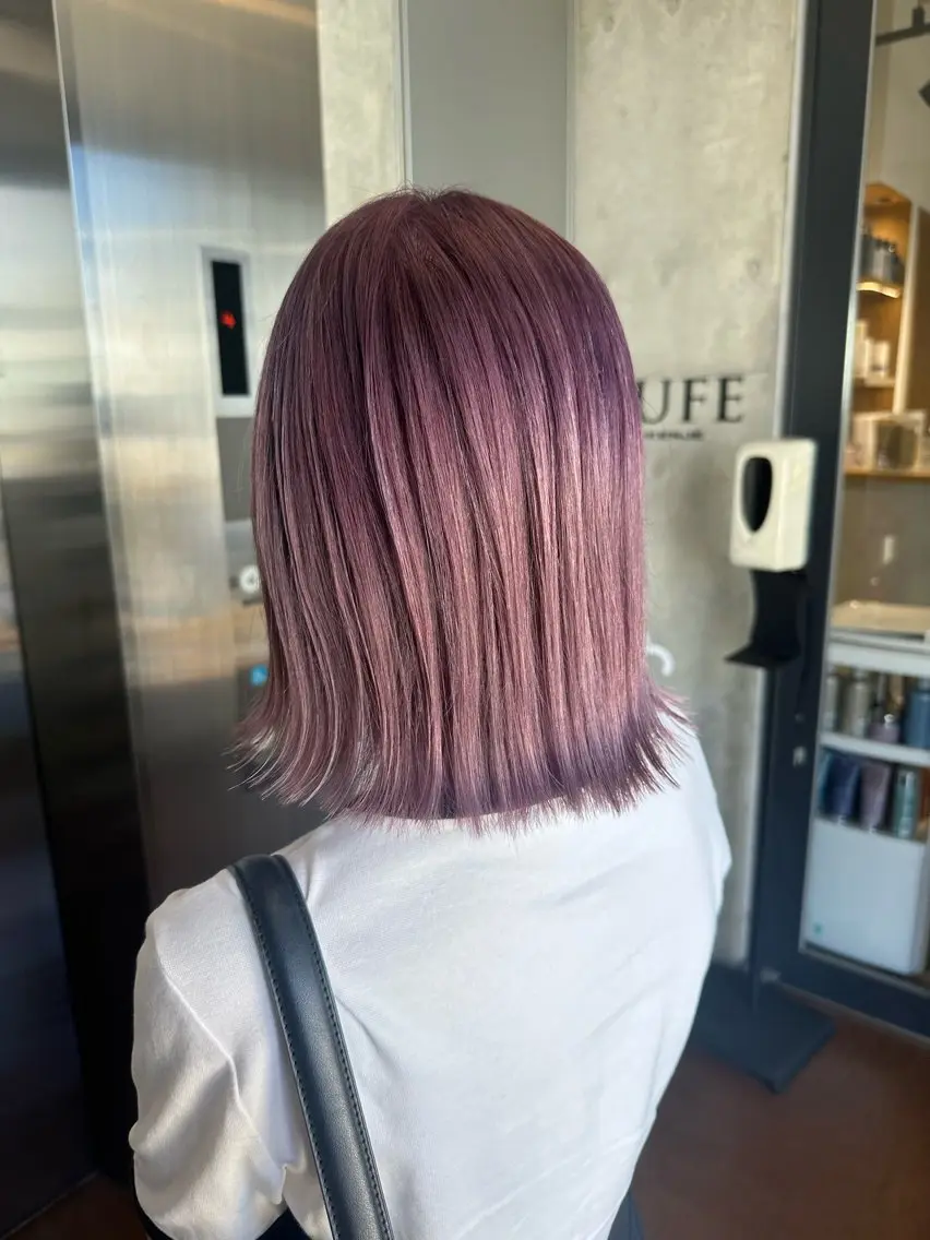 ミディアム ヘアカラー ︎🤎W color MIYU‎🤎のヘアスタイル