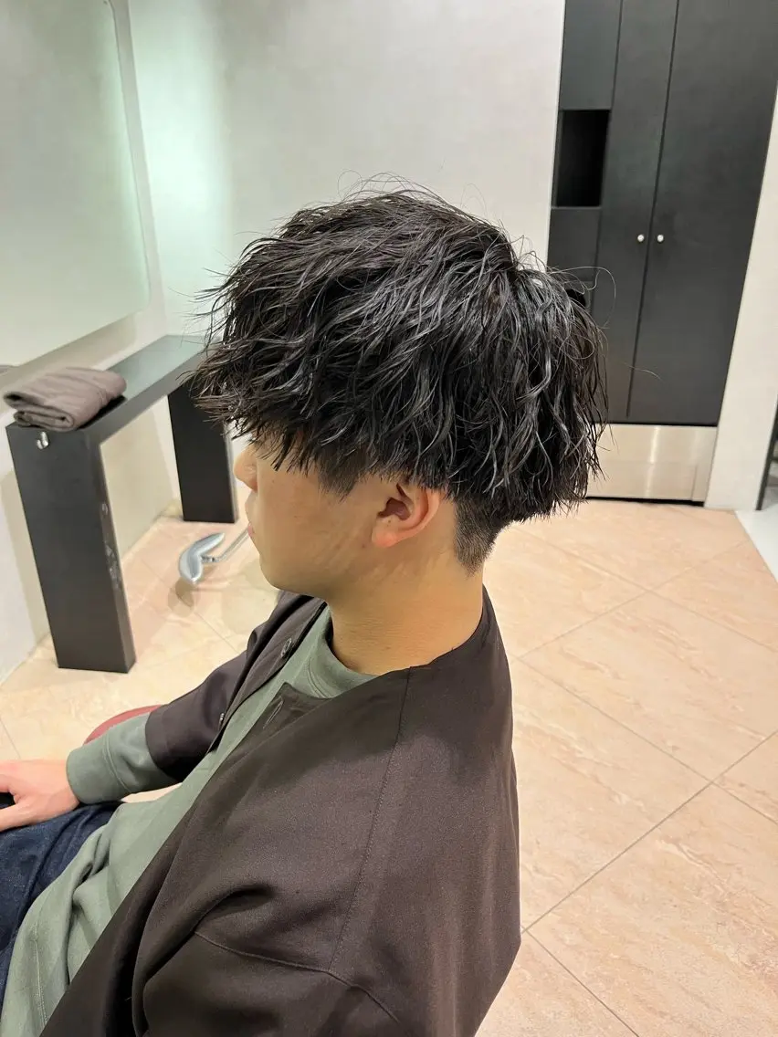 ショート パーマ カット パーマ ブリーチ/暖色カラー 宮城陽日のヘアスタイル