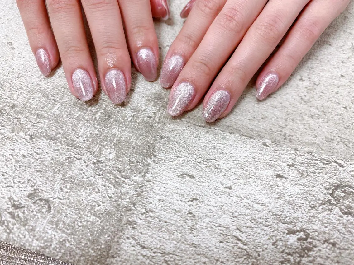 ネイル マグネットネイル ピンク ハンドネイル mogunail &blowのネイルデザイン