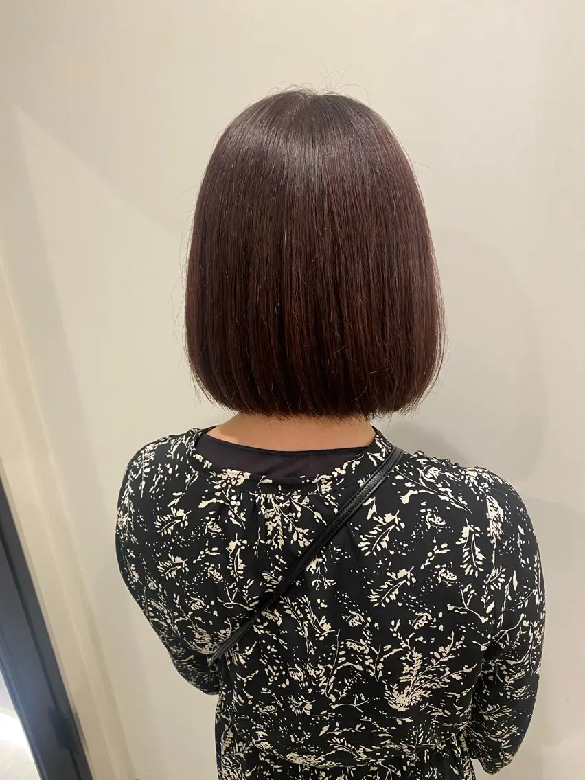 ミディアム カラー ボブ カット ヘアカラー トリートメント 🍑 モモカ🍑のヘアスタイル