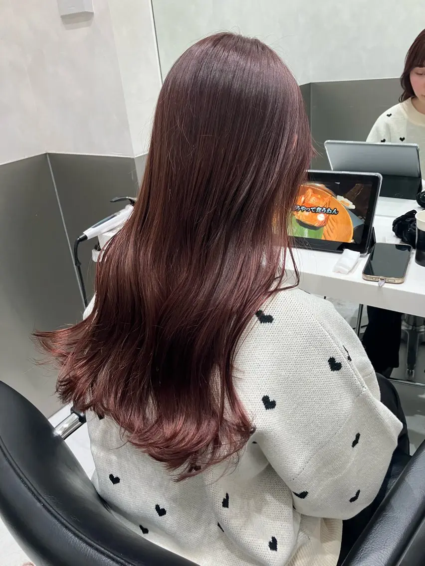 ロング カラー カット ヘアカラー トリートメント 💖ブリーチなし透明 感💖ASAHIのヘアスタイル