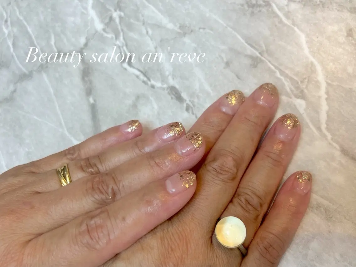 ネイル ラメ(グリッター) ラメグラデーション ハンドネイル an'reve ♥RIEのネイルデザイン