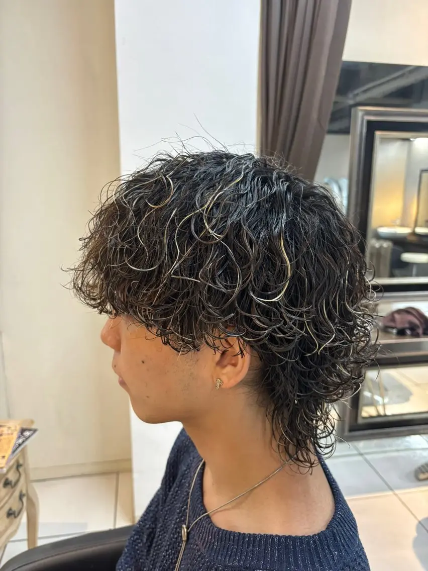 メンズ メンズパーマ 波巻きパーマ カット パーマ 加川 隼人のヘアスタイル