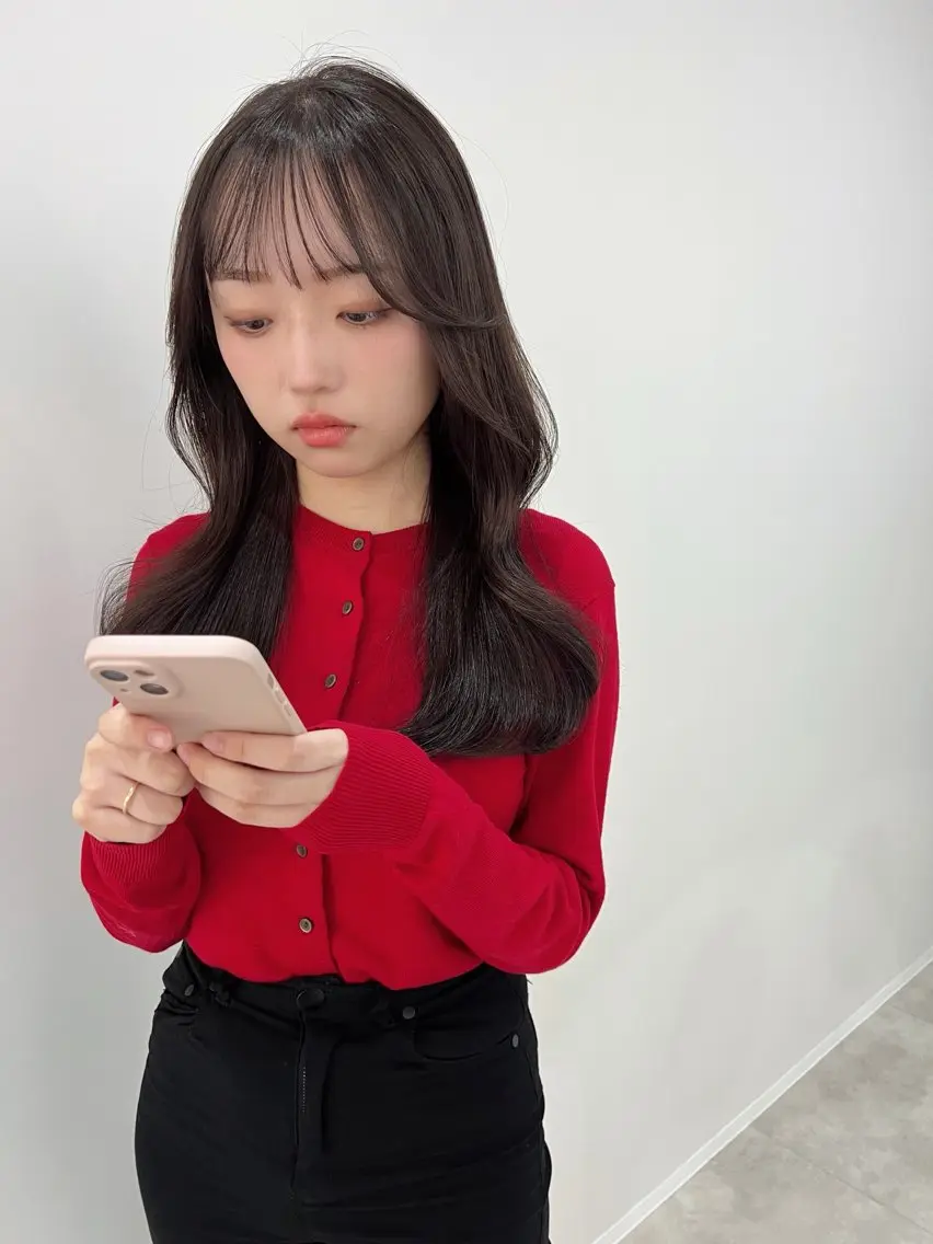ロング カット ヘアカラー トリートメント 韓国モテhair🍑 momoのヘアスタイル