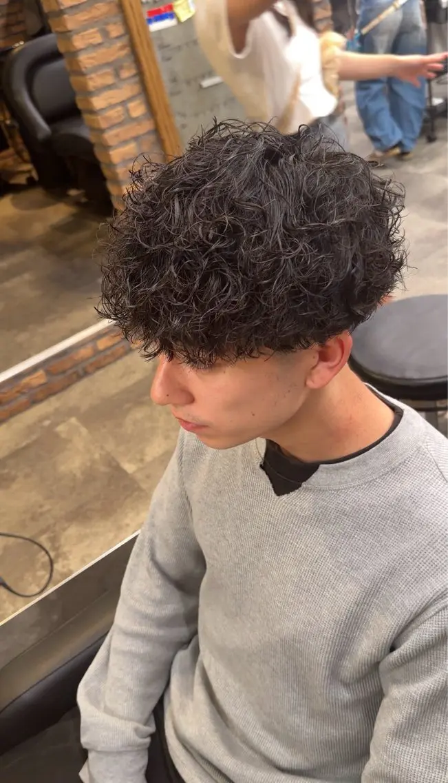 ショート カラー パーマ ヘアアレンジ メンズ キッズ アップバング センターパート メンズハイライト マッシュ メンズパーマ 🔥メンズ特化🔥/ 福田朝輝のヘアスタイル