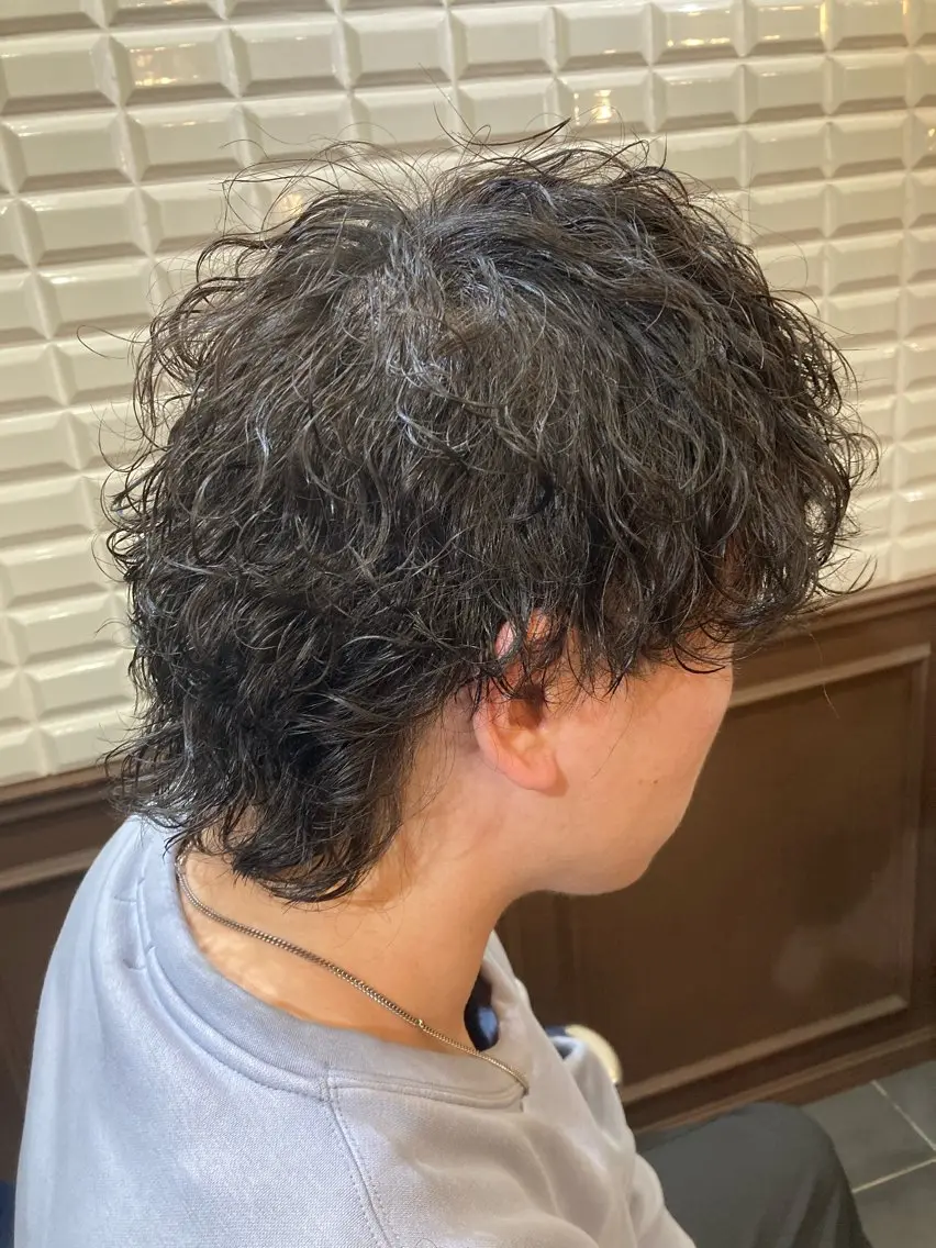 ショート パーマ メンズ フェードカット メンズハイライト メンズメッシュ メンズパーマ スキンフェード カット ヘアカラー パーマ トリートメント ルピナス中田店長 山口大地のヘアスタイル