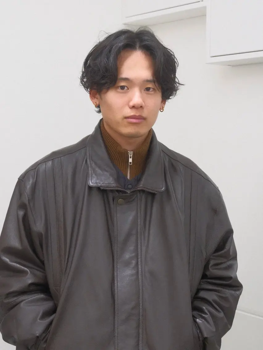 ミディアム パーマ wabi本町店 タカハシ トモヒロのヘアスタイル