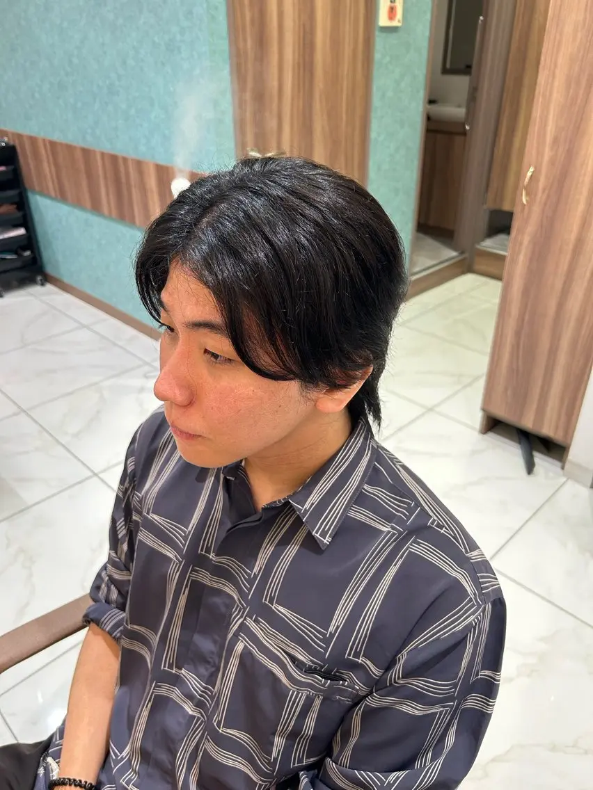 メンズ メンズウルフカット ウルフカット フェザーパーマ 🌎Rino🔚のヘアスタイル