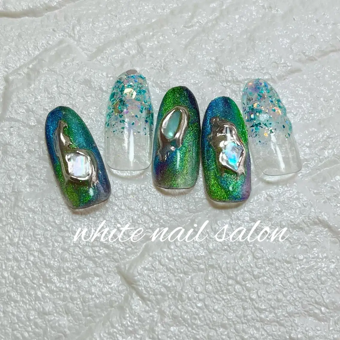 ネイル フットネイル ジェルネイル ハードジェル ラメ(グリッター) 持ち込み ハンドネイル white nail salonのネイルデザイン