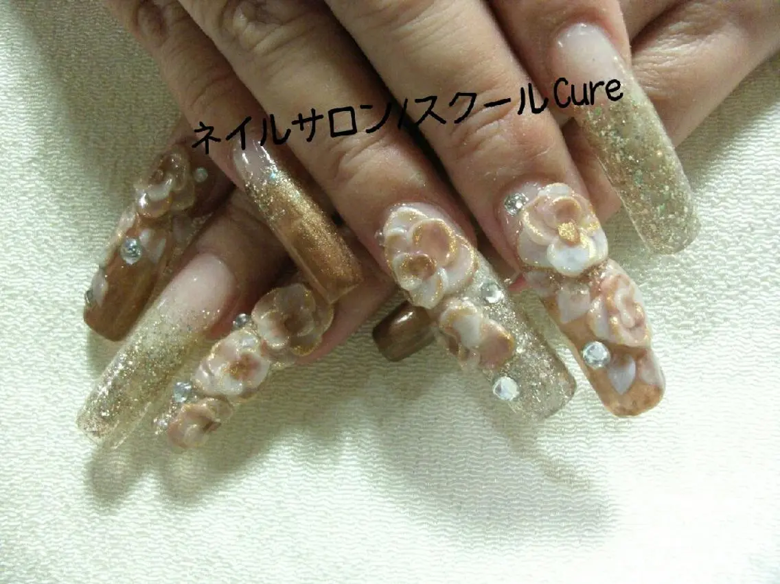 ロング ネイル ロング ロングネイル ネイルサロン Cureのネイルデザイン