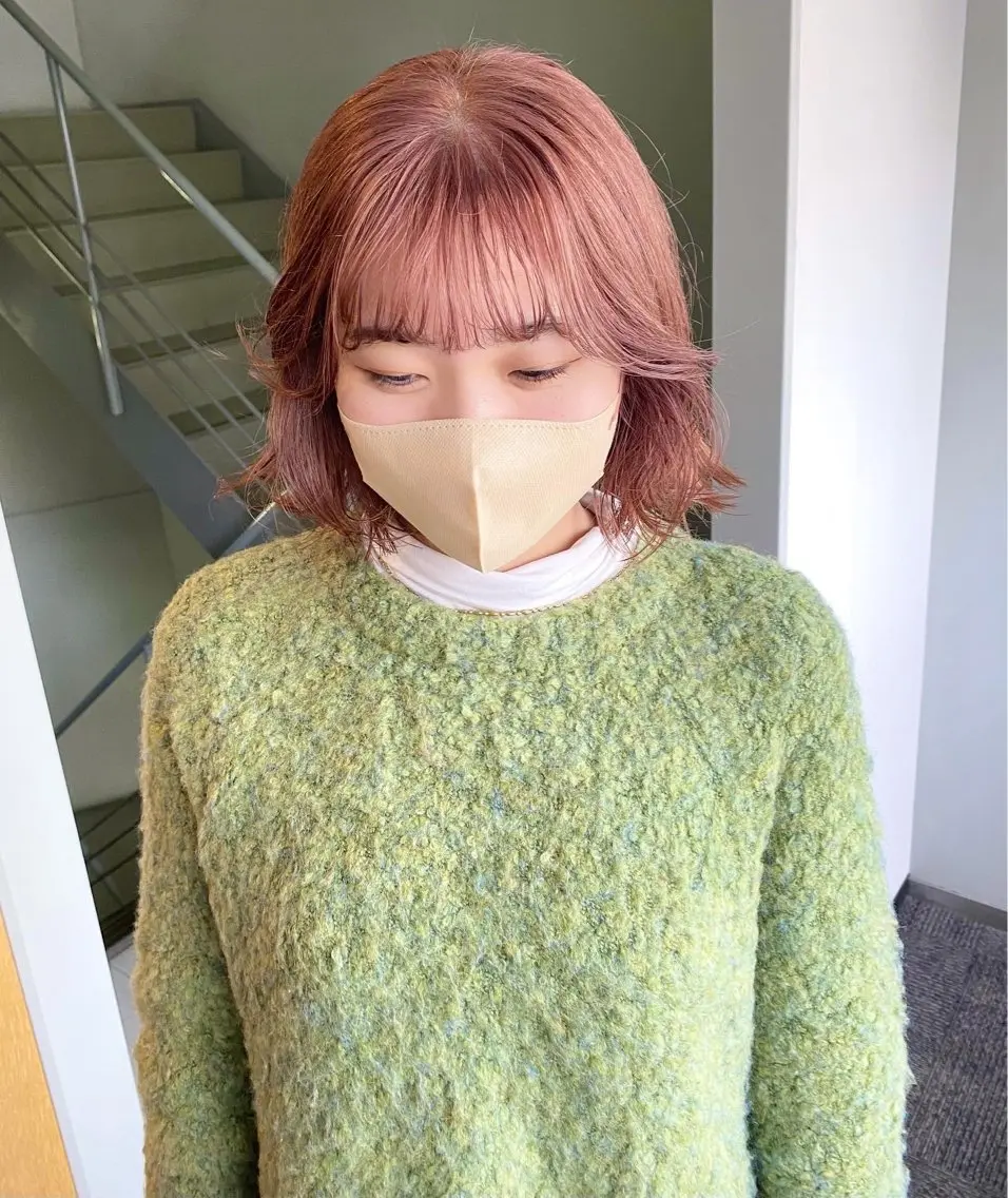ショート カラー パーマ ヘアアレンジ ハイトーンカラー デザインカラー/ボブ ブリーチカラー/ユリのヘアスタイル