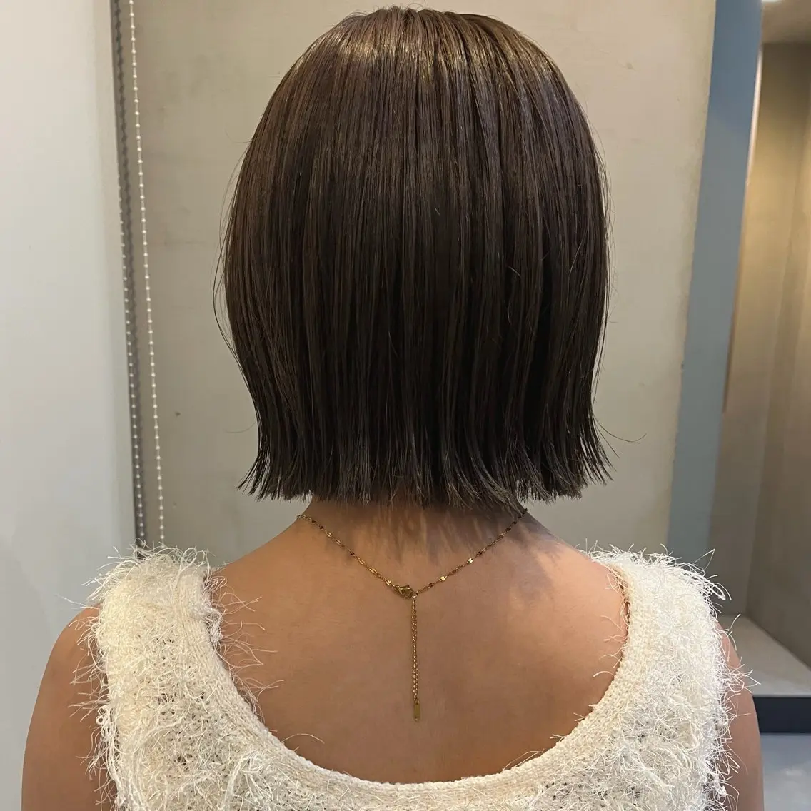 ショート カラー グレージュ ラベンダーカラー ラベンダーグレージュ ラベンダーグレー ボブ カット ヘアカラー なな/ICI/レイヤ ーパーマ/上前津のヘアスタイル