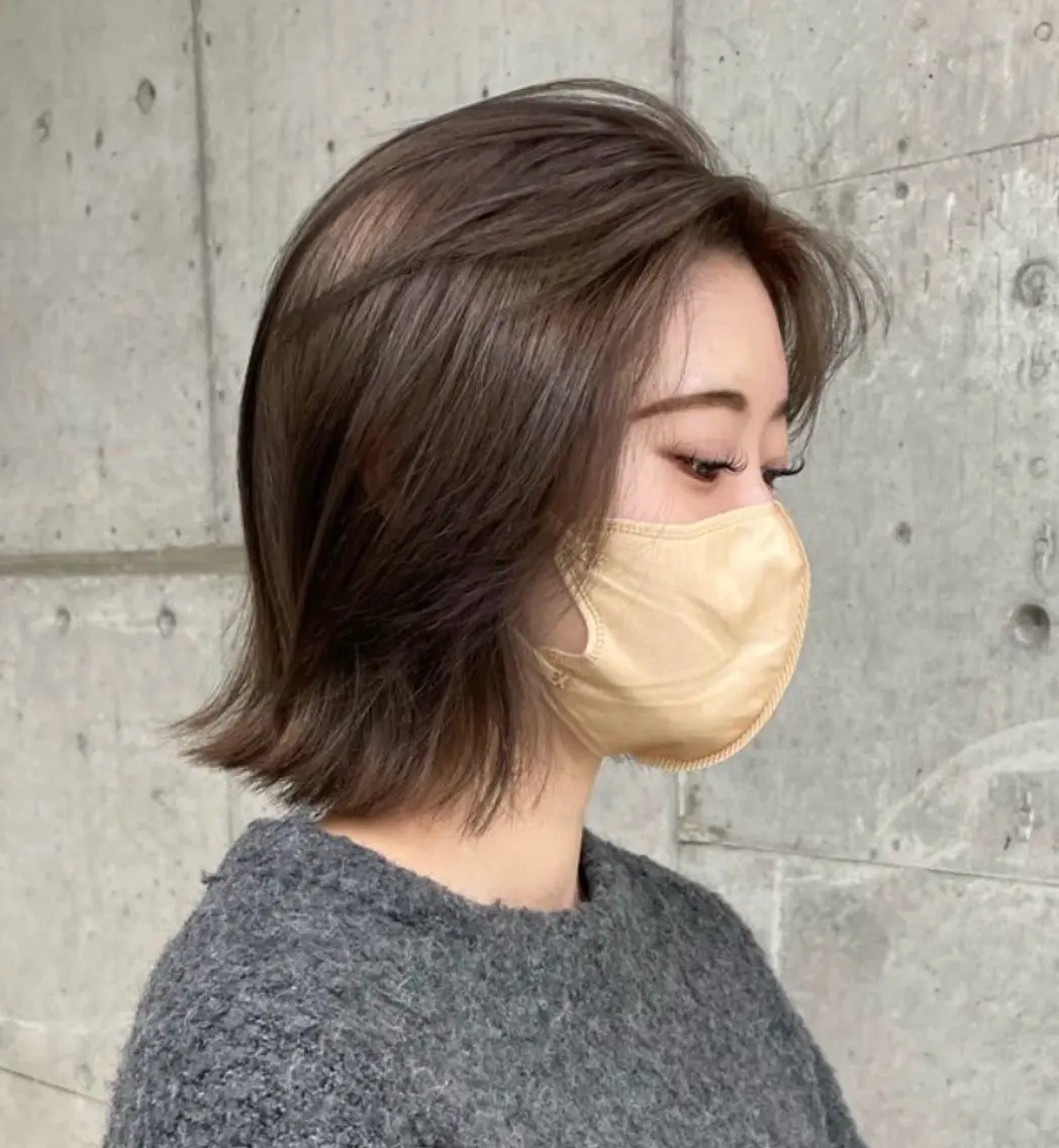 カラー ヘアカラー ハッシュカット🍒 ボルドーカラー愛希子のヘアスタイル