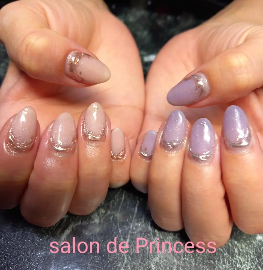 ネイル ゴールド ニュアンスネイル ピンク salon de  Princessのネイルデザイン