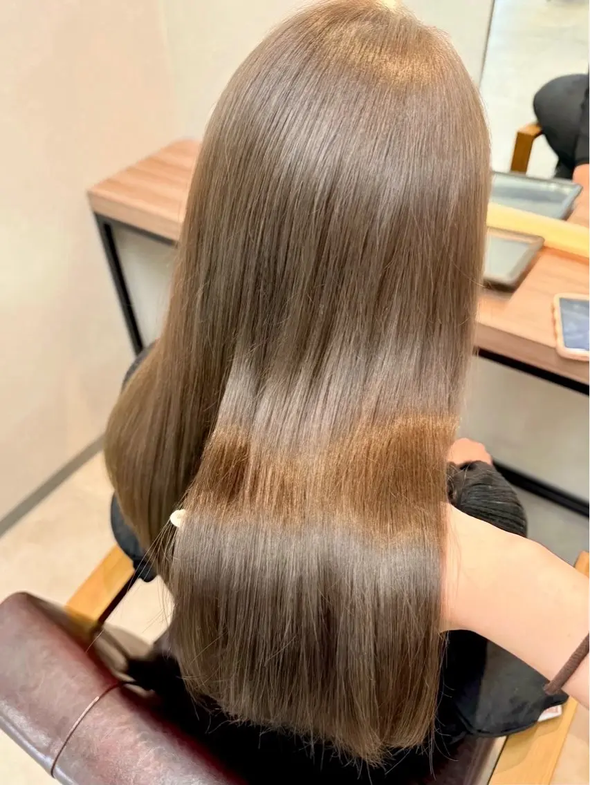 ミディアム カラー ベージュカラー ブラウンカラー グレージュ マロンブラウン ヘアカラー トリートメント 髪質改善/レイヤー/ 🐣kokoro🌸のヘアスタイル